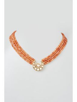 XAGO - Sahiba Necklace Orange Pearl and Kundan Polki Necklace