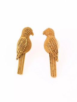 XAGO - Aviara Studs In 22K Gold Finish | Bird Motif Designer Earrings