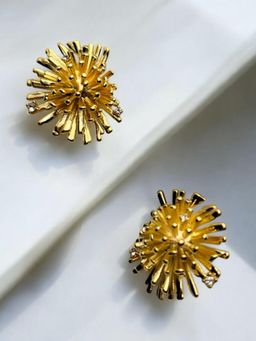 XAGO - Le Elisa Gold Plated Contemporary Shaped Stud Earring