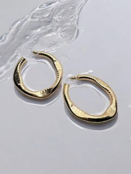 XAGO - Le Agustin Gold Plated Contemporary Shaped Stud Earring
