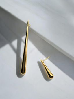 XAGO - Le Carina Gold Plated Contemporary Shaped Stud Earrings