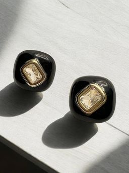 XAGO - Le Belinda Black Contemporary Shape Earrings