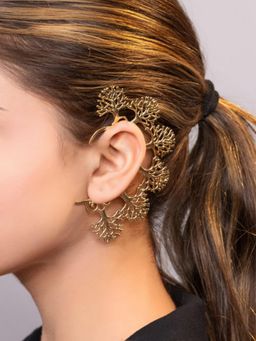 XAGO - Le Mukuta Gold Plated Cuff Earrings