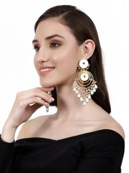 XAGO - Mya Enameled Polki and Pearl Earrings