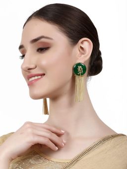 XAGO - Veda Green Stone Dangler Earring
