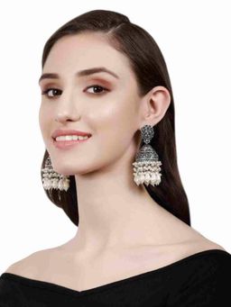 XAGO - Tarika White Plated Earrings