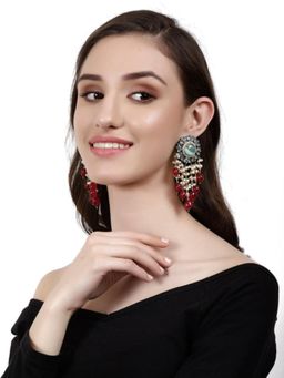 XAGO - Rania Ad , Red Beads and Pearl Earrings