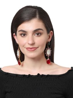 XAGO - Lilou Black Onyx And Rose Quartz and Garnet Earrings