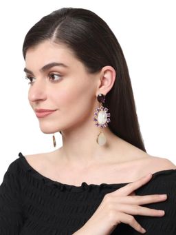 XAGO - Imala Mother Of Pearl and Amethyst Earrings