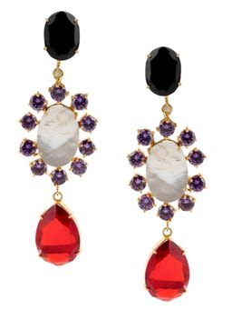 XAGO - Leonora Black Onyx, Amethyst and Garnet Convert Earring