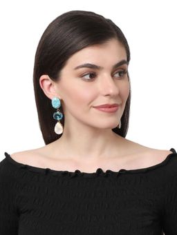 XAGO - Raima Turquoise and Mother Of Pearl Convert Earrings