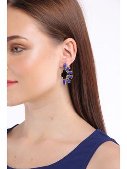 XAGO - Anaya Black And Blue Gold Plated Studs