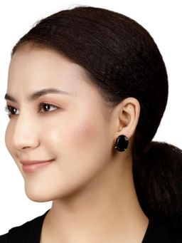 XAGO - Baina Black Onyx Gold Plated Studs