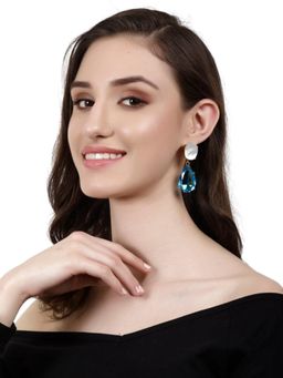 XAGO - Saisha Blue and White Convertible Drop Earrings