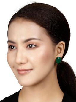 XAGO - Galen Green Onyx Gold Plated Studs