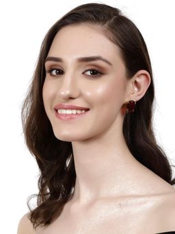 XAGO - Lochana Red Onyx Gold Plated Studs