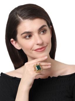 XAGO - Artemis Green Onyx and Smoky Quartz Ring