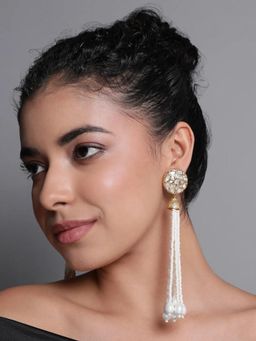 XAGO - Le Althea Pearl and Kundan Long Earrings