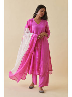 Prakriti Jaipur - Pink Embroidered Dupatta
