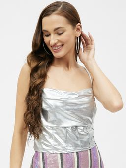 Kibo - Women Copper Strappy Crop Top