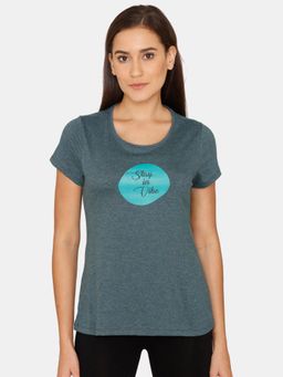 Zivame - Rosaline Chromaticity Knit Cotton Top - Sea Moss - Green