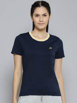 Alcis - Women Navy Blue Slim Fit Running T-shirt