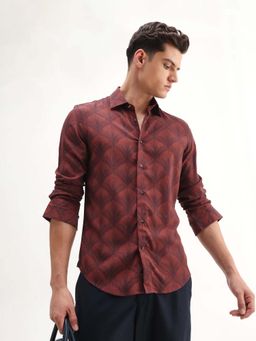 Rare Rabbit - Men Runi Red Primary Shirt