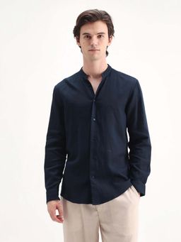 Rare Rabbit - Men Layerr-Md-26 Navy Primary Shirt