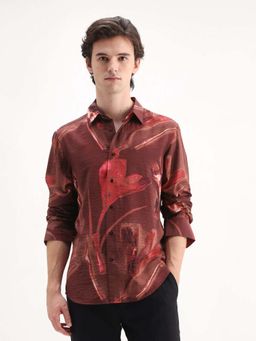 Rare Rabbit - Men Zelo Rust Dusky Shirt