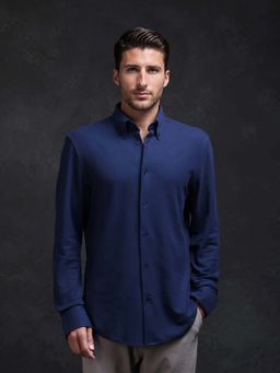 Rare Rabbit - Men Vane-25 Navy Blue Primary Shirt