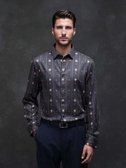 Rare Rabbit - Men Kivra Black Primary Shirt