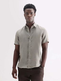 Rare Rabbit - Men Brisbane Ss Grey Primary Shirt