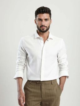 Rare Rabbit - Men Mero-25 White Primary Shirt