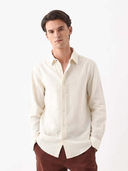 Rare Rabbit - Men Layerr-26 Off White Primary Shirt