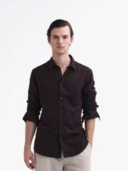 Rare Rabbit - Men Layerr-26 Brown Shirt