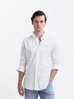 Rare Rabbit - Men Como-26 White Primary Shirt