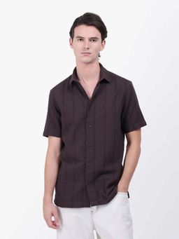 Rare Rabbit - Men Zolt Brown Primary Shirt