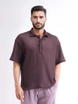 Rare Rabbit - Men Lbiza Burgundy Primary Polo T-shirt