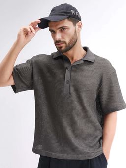 Rare Rabbit - Men Lbiza Grey Polo T-shirt