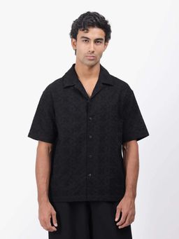 Rare Rabbit - Men Crof Black Primary Shirt