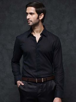 Rare Rabbit - Men Finot Black Primary Shirt