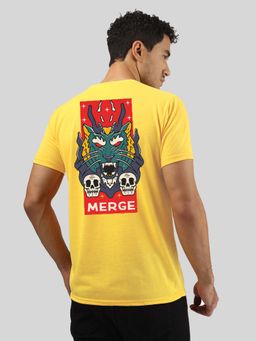Greylongg - Yellow Comfortable Men Round Neck T-Shirt