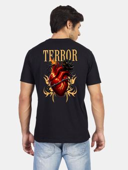 Greylongg - Black Men Round Neck Graphic Printed T-Shirt