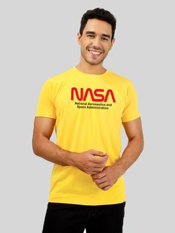 Greylongg - Yellow Comfortable Men Typography Round Neck T-Shirt