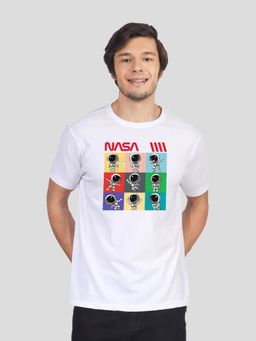 Greylongg - White Men Round Neck Printed T-Shirt