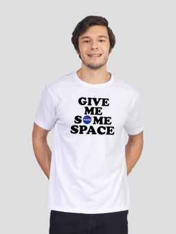 Greylongg - White Comfortable Men Round Typography Neck T-Shirt