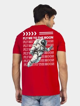 Greylongg - Red Comfortable Round Neck Graphic T-Shirt