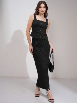 TOKYO TALKIES - Monochrome Pinstriped Co-Ord Set