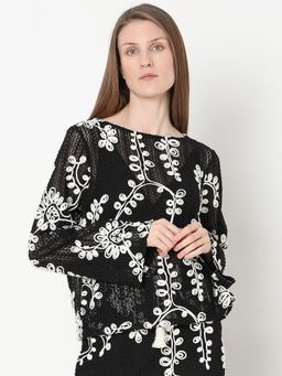 VERO MODA - Black Embroidered Top