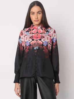 VERO MODA - Black Floral Print Top